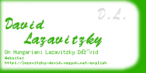 david lazavitzky business card